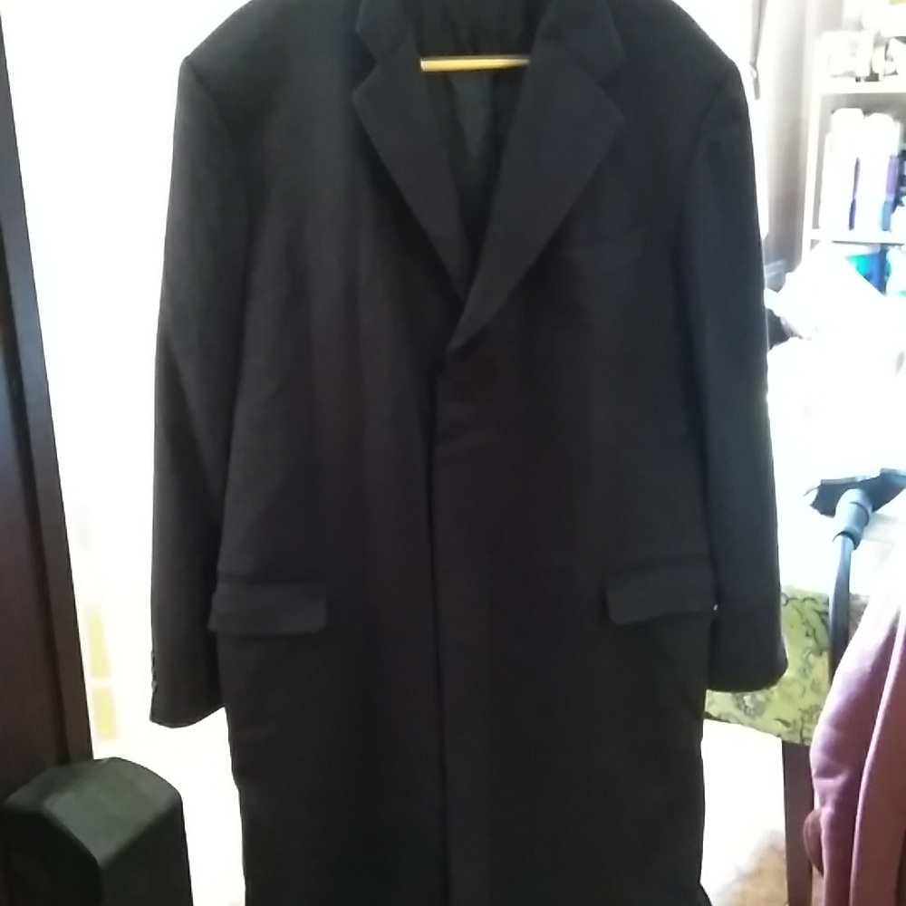 HICKEY FREEMAN 100% PURE CASHMERE MEN'S BLACK COAT SAKS FIFTH AVENUE
